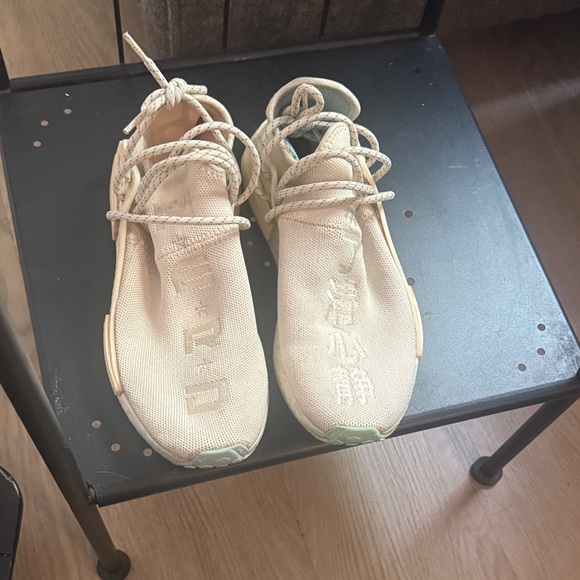 adidas Originals Cream Knit Sneakers with Mint Toe Accents
